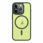 For iPhone 11 Pro Max Metal Button Skin Feel Matte MagSafe Shockproof Phone Case(Green) - 1