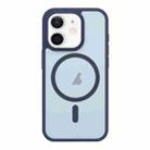 For iPhone 11 Metal Button Skin Feel Matte MagSafe Shockproof Phone Case(Dark Blue) - 1