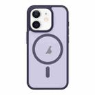 For iPhone 11 Metal Button Skin Feel Matte MagSafe Shockproof Phone Case(Purple) - 1