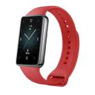 For Honor Band 9 Solid Color Silicone Watch Band(Dark Red) - 1