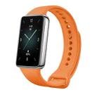 For Honor Band 9 Solid Color Silicone Watch Band(Orange) - 1