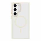 For Samsung Galaxy S21+ 5G Metal Button Skin Feel Matte MagSafe Shockproof Phone Case(White) - 1