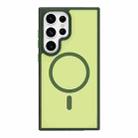 For Samsung Galaxy S21 Ultra 5G Metal Button Skin Feel Matte MagSafe Shockproof Phone Case(Green) - 1
