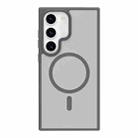 For Samsung Galaxy S22 5G Metal Button Skin Feel Matte MagSafe Shockproof Phone Case(Grey) - 1