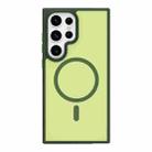 For Samsung Galaxy S22 Ultra 5G Metal Button Skin Feel Matte MagSafe Shockproof Phone Case(Green) - 1