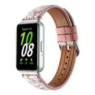 For Samsung Galaxy Fit 3 Woolen Leather Watch Band(Pink) - 1