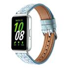 For Samsung Galaxy Fit 3 Woolen Leather Watch Band(Blue) - 1