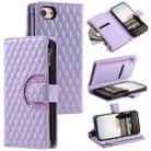 For iPhone 7 / 8 / SE 2022 Glitter Lattice Zipper Wallet Leather Phone Case(Purple) - 1