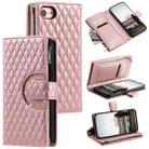 For iPhone 7 / 8 / SE 2022 Glitter Lattice Zipper Wallet Leather Phone Case(Rose Gold) - 1