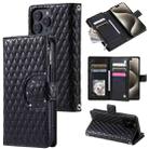 For iPhone 16 Pro Max Glitter Lattice Zipper Wallet Leather Phone Case(Black) - 1