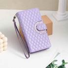 For iPhone 16 Pro Max Glitter Lattice Zipper Wallet Leather Phone Case(Purple) - 2