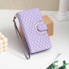 For iPhone 16 Pro Glitter Lattice Zipper Wallet Leather Phone Case(Purple) - 2