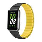 For Samsung Galaxy Fit 3 Two Color Magnetic Silicone Watch Band(Black Yellow) - 1