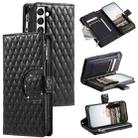 For Samsung Galaxy S22 5G Glitter Lattice Zipper Wallet Leather Phone Case(Black) - 1