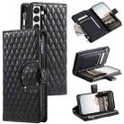 For Samsung Galaxy S22+ 5G Glitter Lattice Zipper Wallet Leather Phone Case(Black) - 1