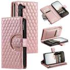 For Samsung Galaxy S23+ 5G Glitter Lattice Zipper Wallet Leather Phone Case(Rose Gold) - 1