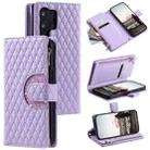 For Samsung Galaxy S23 Ultra 5G Glitter Lattice Zipper Wallet Leather Phone Case(Purple) - 1