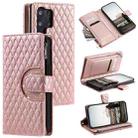 For Samsung Galaxy S23 Ultra 5G Glitter Lattice Zipper Wallet Leather Phone Case(Rose Gold) - 1