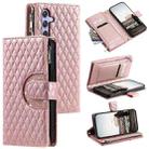 For Samsung Galaxy S24 5G Glitter Lattice Zipper Wallet Leather Phone Case(Rose Gold) - 1