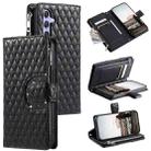 For Samsung Galaxy S24+ 5G Glitter Lattice Zipper Wallet Leather Phone Case(Black) - 1