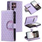 For Samsung Galaxy S24 Ultra 5G Glitter Lattice Zipper Wallet Leather Phone Case(Purple) - 1