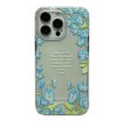 For iPhone 15 Pro Max Crystal Ice Cooling Shockproof TPU Phone Case(Blue Flower) - 1