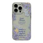 For iPhone 15 Pro Crystal Ice Cooling Shockproof TPU Phone Case(Purple Flower) - 1