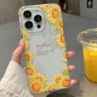 For iPhone 15 Pro Crystal Ice Cooling Shockproof TPU Phone Case(Yellow Flower) - 1