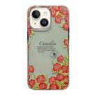 For iPhone 14 Crystal Ice Cooling Shockproof TPU Phone Case(Red Flower) - 1