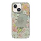 For iPhone 14 Crystal Ice Cooling Shockproof TPU Phone Case(Pink Flower) - 1