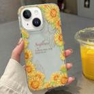 For iPhone 14 Crystal Ice Cooling Shockproof TPU Phone Case(Yellow Flower) - 1