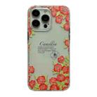 For iPhone 14 Pro Crystal Ice Cooling Shockproof TPU Phone Case(Red Flower) - 1