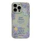 For iPhone 14 Pro Crystal Ice Cooling Shockproof TPU Phone Case(Purple Flower) - 1