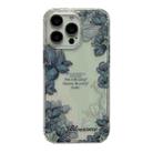 For iPhone 14 Pro Max Crystal Ice Cooling Shockproof TPU Phone Case(Dark Blue Flower) - 1