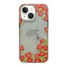 For iPhone 13 Crystal Ice Cooling Shockproof TPU Phone Case(Red Flower) - 1
