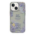 For iPhone 13 Crystal Ice Cooling Shockproof TPU Phone Case(Purple Flower) - 1