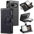For Google Pixel 7 5G Glitter Lattice Zipper Wallet Leather Phone Case(Black) - 1
