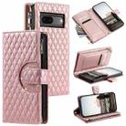 For Google Pixel 7 5G Glitter Lattice Zipper Wallet Leather Phone Case(Rose Gold) - 1