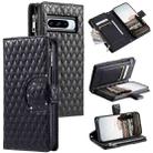 For Google Pixel 8 Pro Glitter Lattice Zipper Wallet Leather Phone Case(Black) - 1