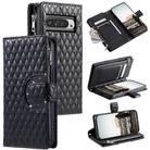 For Google Pixel 10 Pro XL Glitter Lattice Zipper Wallet Leather Phone Case(Black) - 1