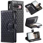 For Google Pixel 10 / 10 Pro Glitter Lattice Zipper Wallet Leather Phone Case(Black) - 1