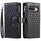 For Google Pixel 10 / 10 Pro Glitter Lattice Zipper Wallet Leather Phone Case(Black) - 2