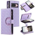 For Google Pixel 10 / 10 Pro Glitter Lattice Zipper Wallet Leather Phone Case(Purple) - 1