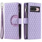 For Google Pixel 10 / 10 Pro Glitter Lattice Zipper Wallet Leather Phone Case(Purple) - 2