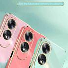 For OPPO A60 4G XINLI Straight 6D Plating Gold Edge TPU Phone Case(Mint Green) - 3