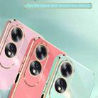 For OPPO A60 4G XINLI Straight Edge 6D Electroplate TPU Phone Case(Pink) - 3