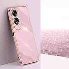 For OPPO A60 4G XINLI Straight 6D Plating Gold Edge TPU Phone Case(Cherry Purple) - 1