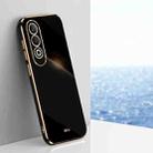 For OPPO K12 XINLI Straight 6D Plating Gold Edge TPU Phone Case(Black) - 1