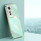 For OPPO Reno11 F XINLI Straight Edge 6D Electroplate TPU Phone Case(Mint Green) - 1