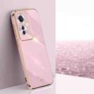 For OPPO Reno11 F XINLI Straight Edge 6D Electroplate TPU Phone Case(Cherry Purple) - 1